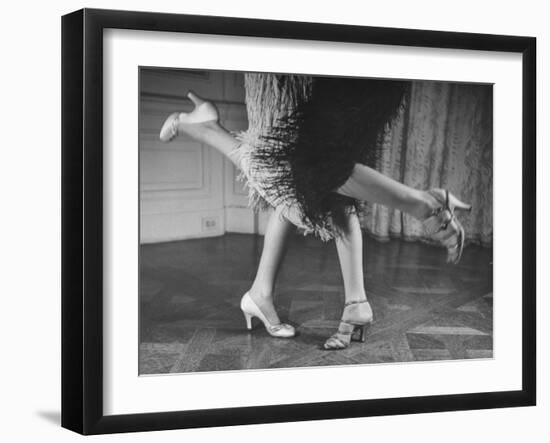 Charleston Dancers in Fringed Skirts Wearing Rhinestone-Trimmed Pumps and Strapped Sandals-Nina Leen-Framed Photographic Print