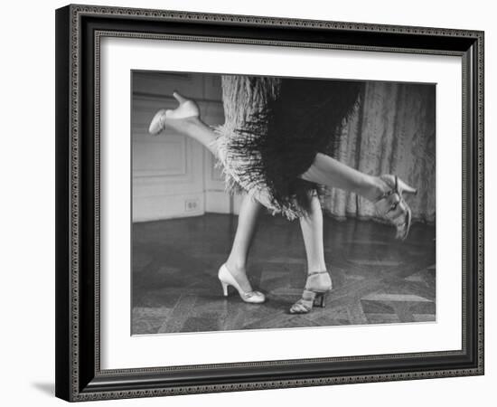 Charleston Dancers in Fringed Skirts Wearing Rhinestone-Trimmed Pumps and Strapped Sandals-Nina Leen-Framed Photographic Print