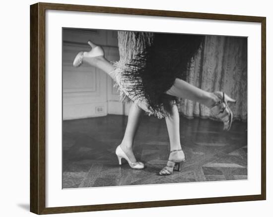 Charleston Dancers in Fringed Skirts Wearing Rhinestone-Trimmed Pumps and Strapped Sandals-Nina Leen-Framed Photographic Print