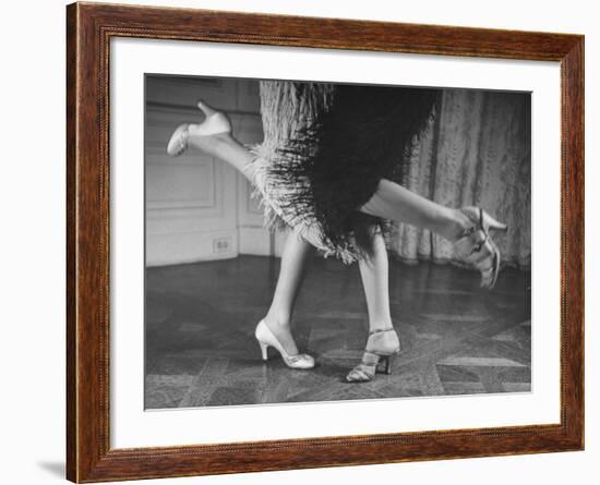 Charleston Dancers in Fringed Skirts Wearing Rhinestone-Trimmed Pumps and Strapped Sandals-Nina Leen-Framed Photographic Print