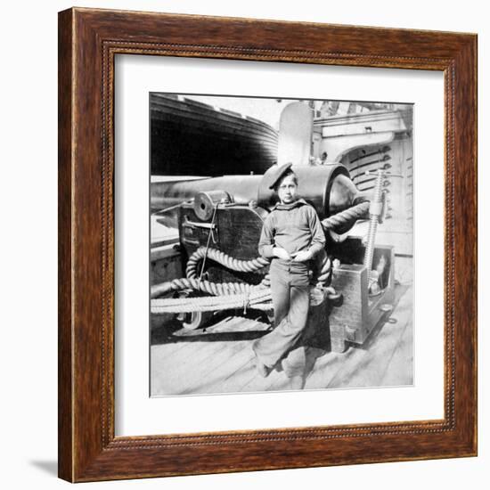 Charleston, SC, "Powder Monkey" aboard U.S.S. New Hampshire, Civil War-Lantern Press-Framed Art Print