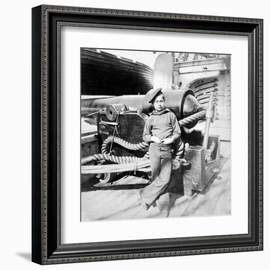 Charleston, SC, "Powder Monkey" aboard U.S.S. New Hampshire, Civil War-Lantern Press-Framed Art Print