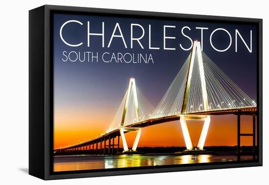 Charleston, South Carolina - Arthur Ravenel Jr. Bridge at Sunset-Lantern Press-Framed Stretched Canvas