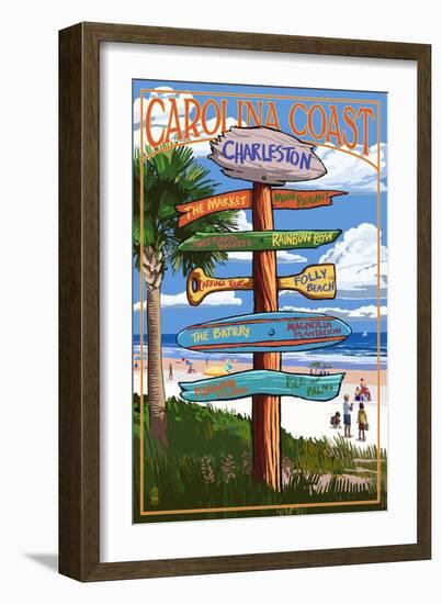 Charleston, South Carolina - Destination Signs-Lantern Press-Framed Art Print