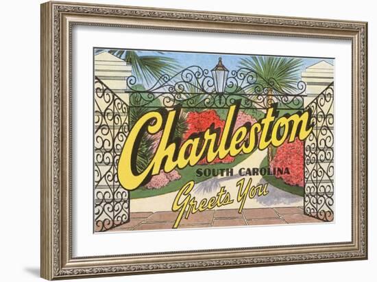 Charleston, South Carolina Greets You-null-Framed Art Print