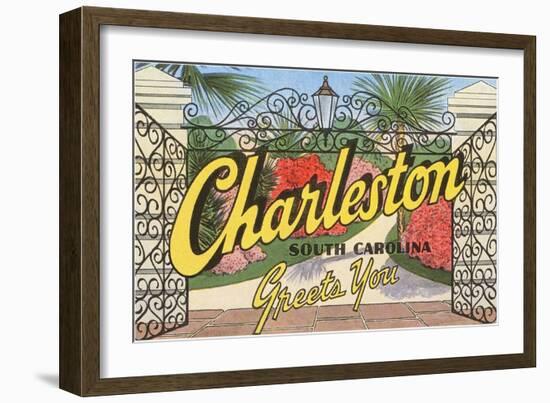 Charleston, South Carolina Greets You-null-Framed Art Print