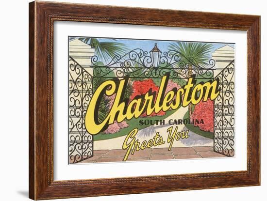 Charleston, South Carolina Greets You-null-Framed Art Print