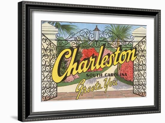 Charleston, South Carolina Greets You-null-Framed Art Print