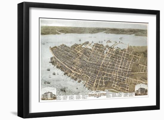 Charleston, South Carolina - Panoramic Map-Lantern Press-Framed Art Print
