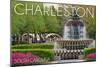 Charleston, South Carolina - Pineapple Fountain-Lantern Press-Mounted Art Print