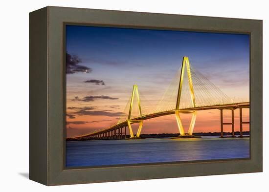 Charleston, South Carolina, USA at Arthur Ravenel Jr. Bridge.-SeanPavonePhoto-Framed Premier Image Canvas