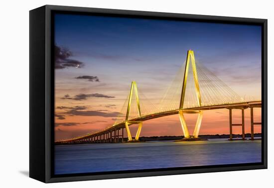 Charleston, South Carolina, USA at Arthur Ravenel Jr. Bridge.-SeanPavonePhoto-Framed Premier Image Canvas