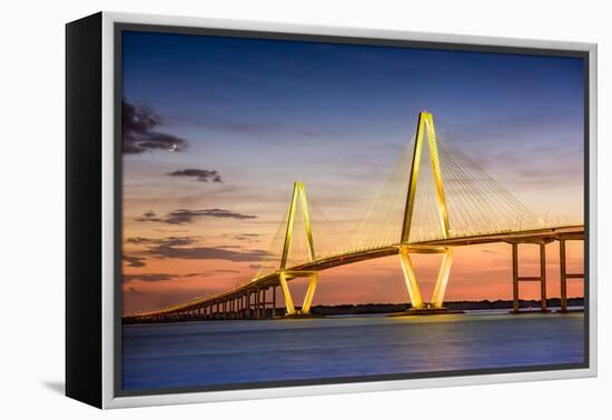 Charleston, South Carolina, USA at Arthur Ravenel Jr. Bridge.-SeanPavonePhoto-Framed Premier Image Canvas