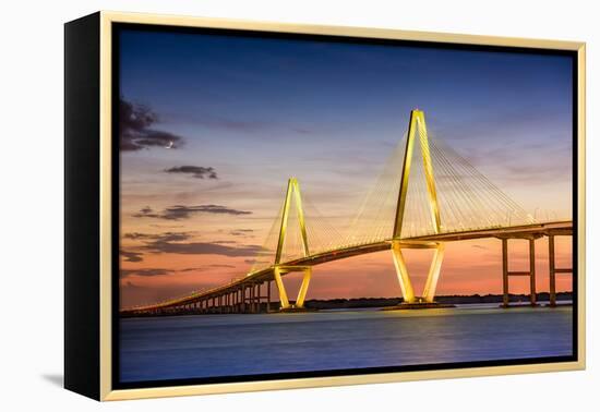 Charleston, South Carolina, USA at Arthur Ravenel Jr. Bridge.-SeanPavonePhoto-Framed Premier Image Canvas