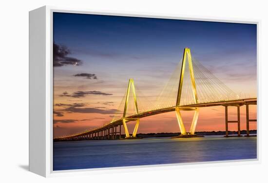 Charleston, South Carolina, USA at Arthur Ravenel Jr. Bridge.-SeanPavonePhoto-Framed Premier Image Canvas