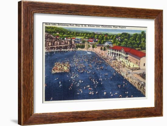 Charleston, West Virginia - Rock Lake Swimming Pool View-Lantern Press-Framed Art Print