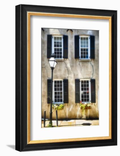 Charleston Windows And Lamp Post-George Oze-Framed Photographic Print