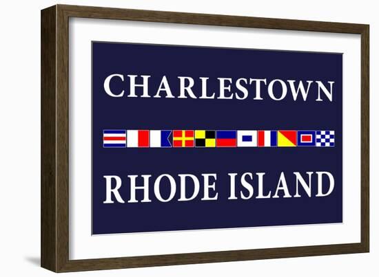 Charlestown, Rhode Island - Nautical Flags-Lantern Press-Framed Art Print