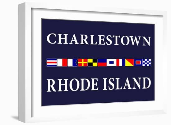 Charlestown, Rhode Island - Nautical Flags-Lantern Press-Framed Art Print