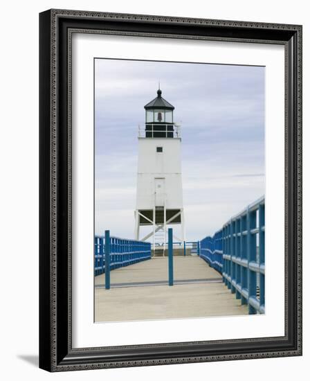 Charlevoix Lighthouse on Lake Michigan, Michigan, USA-Walter Bibikow-Framed Photographic Print