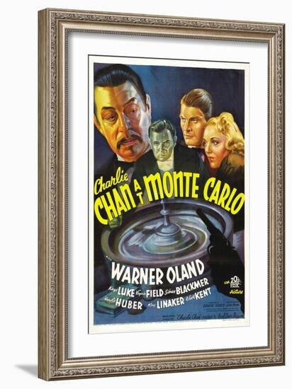 Charlie Chan at Monte Carlo, Warner Oland, Sidney Blackmer, Robert Kent, Kay Linaker, 1937-null-Framed Art Print