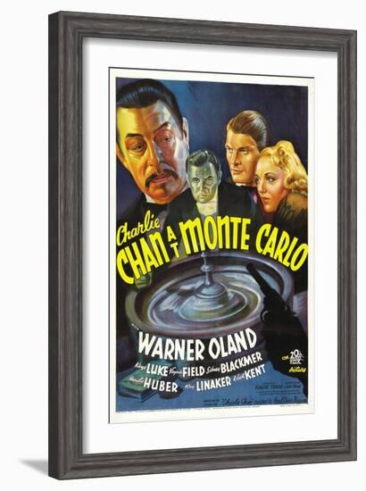 Charlie Chan at Monte Carlo, Warner Oland, Sidney Blackmer, Robert Kent, Kay Linaker, 1937-null-Framed Art Print