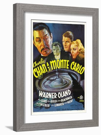 Charlie Chan at Monte Carlo, Warner Oland, Sidney Blackmer, Robert Kent, Kay Linaker, 1937-null-Framed Art Print