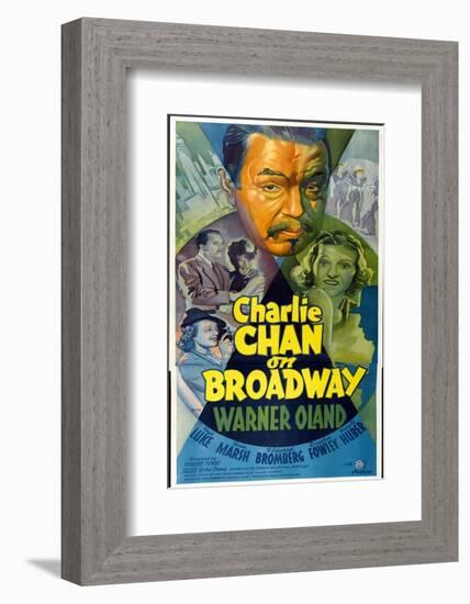 Charlie Chan on Broadway, Top Center: Warner Oland, 1937-null-Framed Photo