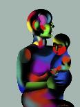 Mother and Child II-Charlie Chann-Framed Premier Image Canvas