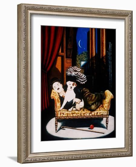 Charlie Chaplin and 'Scraps', 1992-Frances Broomfield-Framed Giclee Print