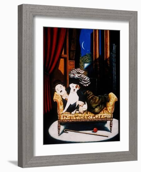 Charlie Chaplin and 'Scraps', 1992-Frances Broomfield-Framed Giclee Print