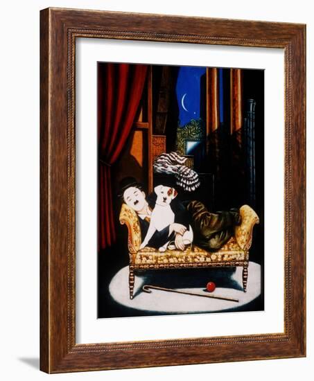 Charlie Chaplin and 'Scraps', 1992-Frances Broomfield-Framed Giclee Print