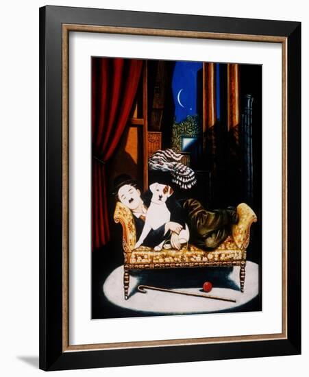 Charlie Chaplin and 'Scraps', 1992-Frances Broomfield-Framed Giclee Print