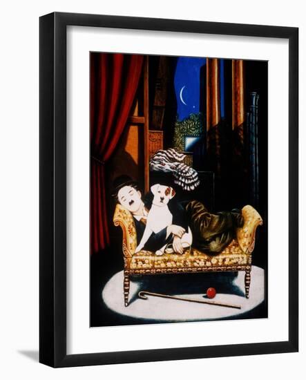 Charlie Chaplin and 'Scraps', 1992-Frances Broomfield-Framed Giclee Print