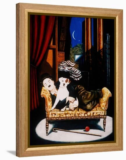 Charlie Chaplin and 'Scraps', 1992-Frances Broomfield-Framed Premier Image Canvas