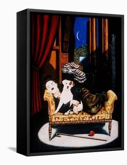 Charlie Chaplin and 'Scraps', 1992-Frances Broomfield-Framed Premier Image Canvas