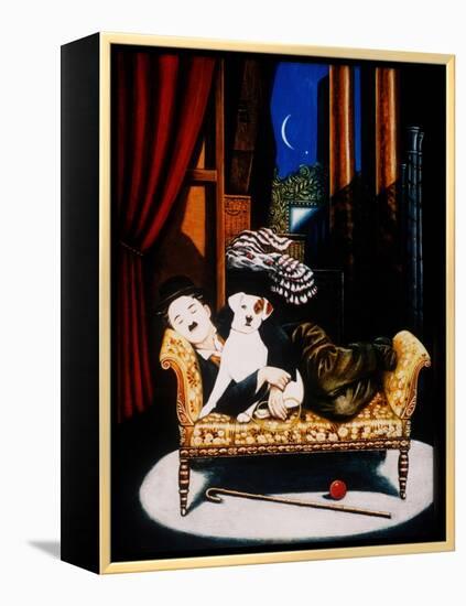 Charlie Chaplin and 'Scraps', 1992-Frances Broomfield-Framed Premier Image Canvas