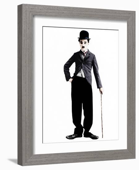 Charlie Chaplin as the 'Little Tramp' character, ca. 1925-null-Framed Photo