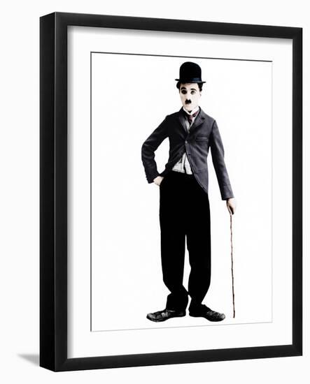 Charlie Chaplin as the 'Little Tramp' character, ca. 1925-null-Framed Photo