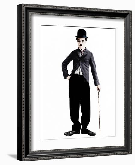 Charlie Chaplin as the 'Little Tramp' character, ca. 1925-null-Framed Photo