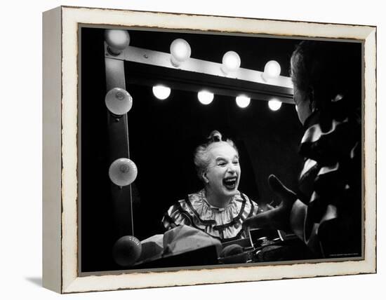 Charlie Chaplin at Dressing Room Mirror, Giving Himself a Wide Grin-W^ Eugene Smith-Framed Premier Image Canvas