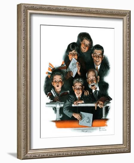 "Charlie Chaplin Fans", October 14,1916-Norman Rockwell-Framed Giclee Print