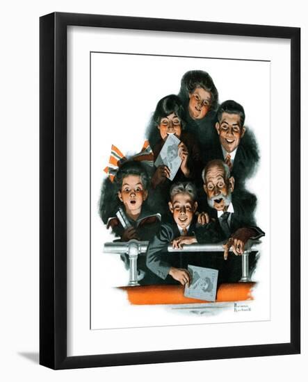 "Charlie Chaplin Fans", October 14,1916-Norman Rockwell-Framed Giclee Print