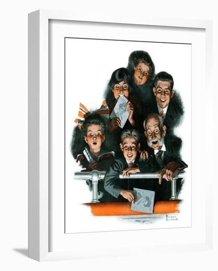 "Charlie Chaplin Fans", October 14,1916-Norman Rockwell-Framed Giclee Print