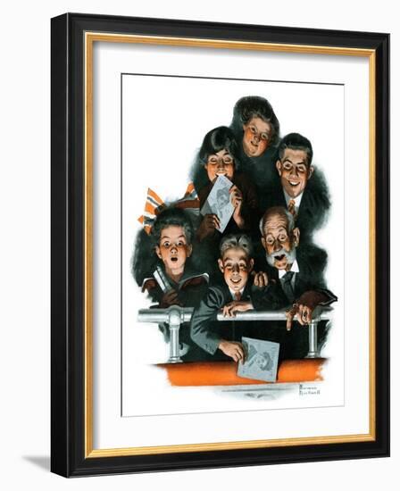 "Charlie Chaplin Fans", October 14,1916-Norman Rockwell-Framed Giclee Print