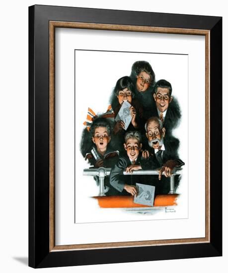 "Charlie Chaplin Fans", October 14,1916-Norman Rockwell-Framed Giclee Print