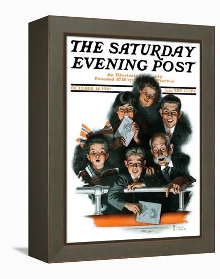 "Charlie Chaplin Fans" Saturday Evening Post Cover, October 14,1916-Norman Rockwell-Framed Premier Image Canvas