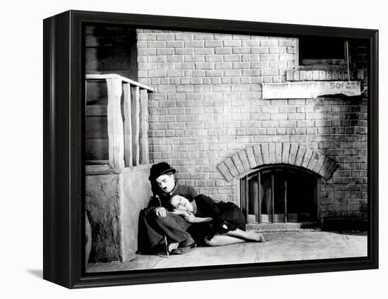 Charlie Chaplin, Paulette Goddard. "The Masses" 1936, "Modern Times" Directed by Charles Chaplin-null-Framed Premier Image Canvas