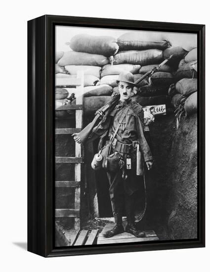 Charlie Chaplin, Shoulder Arms, 1918-null-Framed Premier Image Canvas