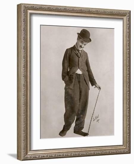 Charlie Chaplin (Sir Charles Spencer) English Comedian and Actor-null-Framed Photographic Print